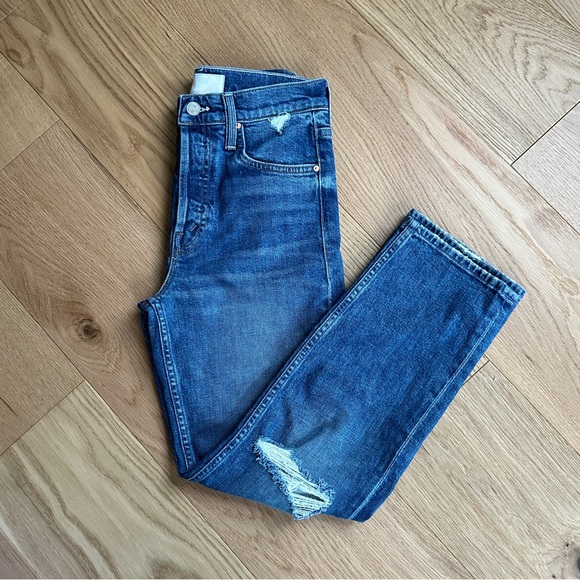 MOTHER The Tomcat Distressed Crop Jeans in Playing with Scissors Size 25 - Picture 2 of 11